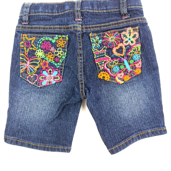 Girls Squeeze Embroidered Denim Bermuda Shorts Size 4 - Picture 8 of 10